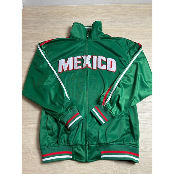 Other - Mexico Track Jacket Mens Large Green Full Zip Soccer Coat Flag Embroidered MJ